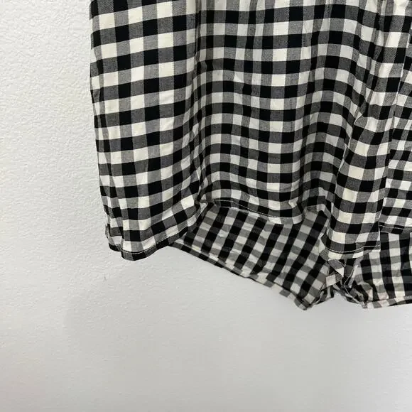 torrid Black and White Gingham Halter Romper - Picture 3 of 6